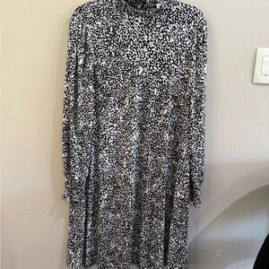 London Times black/white Long Sleeve Sheath Dress